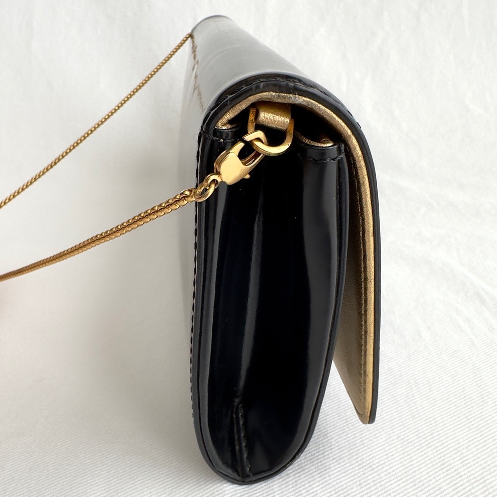 ✨VERSACE Crystal Medusa Icon Leather Clutch Bag With Strap Black Gold - Picture 6 of 17